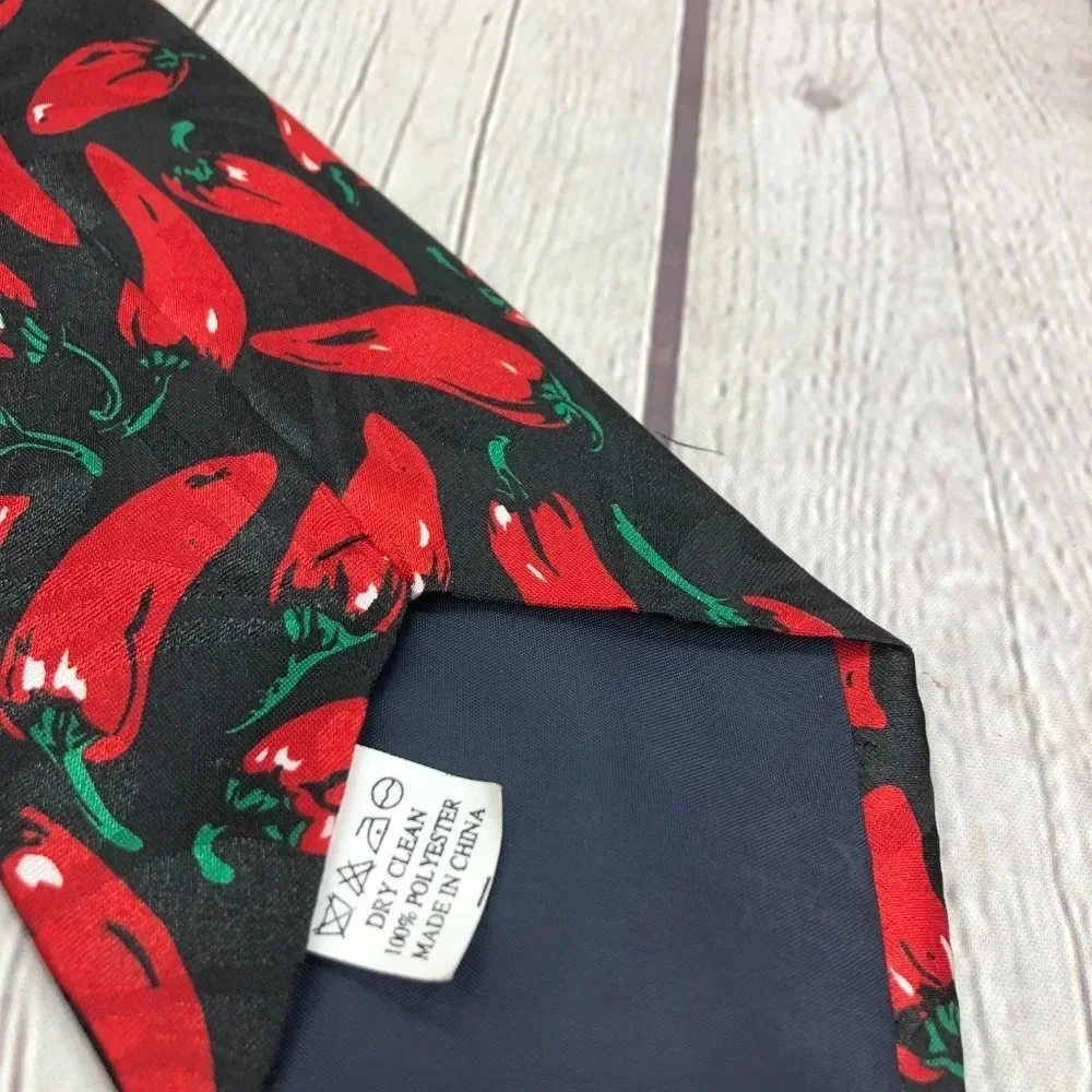 Steven harris hand made tie red chili peppers preppy business office